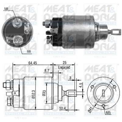 MEAT & DORIA Solenoide Starter per Renault Clio Grandtour KR0/1_ 1.2 16V - Immagine 1 di 1