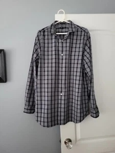 Banana Republic Button Down Shirt Men size XL Navy Plaid  Collared XL EXCELLENT - Picture 1 of 8