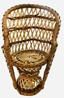 VINTAGE MINI WICKER PEACOCK CHAIR PLANT STAND DOLL CHAIR 9
