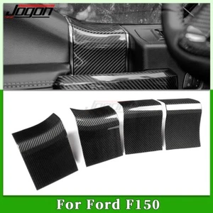 Superposición de borde de manija de puerta interior de carbono seco para Ford F150 Raptor Platinum 2015-20 - Imagen 1 de 15