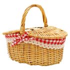 Country Wicker Picnic Basket Hamper With Lid And Handle And Liners For7028