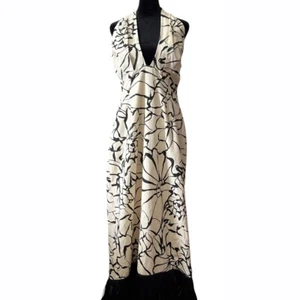 Antonio Melani x Mary Glen Sommers Halter Linen Blend Shell Print Fringe Dress - Picture 1 of 9
