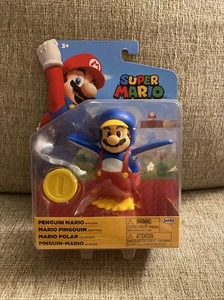 PENGUIN MARIO Super Mario Jakks Pacific Nintendo 4" Figure With Coin - Picture 1 of 6
