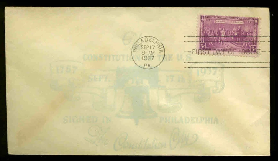 798 CONSTITUTION FDC PHILADELPHIA, PA PLANTY P13a 1st HISTORIC SOCIETY OF PA - Image 1 of 1