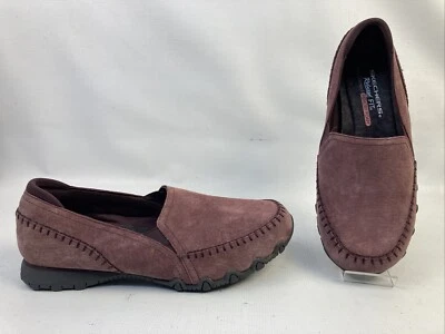 Skechers 49415 Mujer Calce Relajado Motociclista Alumno Zapato Sin Cordones Gamuza Borgoña Talla 9 Foto 1 de 4
