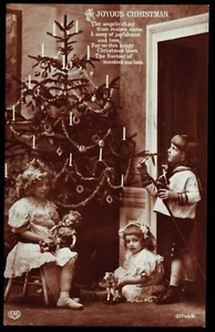 Vintage A JOYOUS CHRISTMAS Photo Postcard - ca. 1912 - Picture 1 of 2