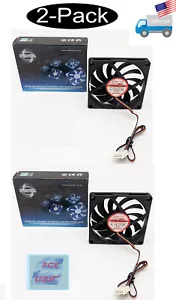 2-Pack NEW Evercool 80mm x 10mm 4pin PWM 2 Ball Bearing 12V CPU/Case Cooling Fan - Picture 1 of 10