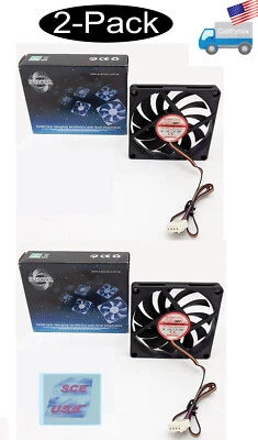 2-Pack NEW Evercool 80mm x 10mm 4pin PWM 2 Ball Bearing 12V CPU/Case Cooling Fan - Image 1 of 4