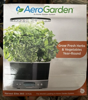 AEROGARDEN HARVEST ELITE 360 SYSTEM LED GROW LIGHT HERB KIT 100693 - Platinum - Изображение 1 из 2