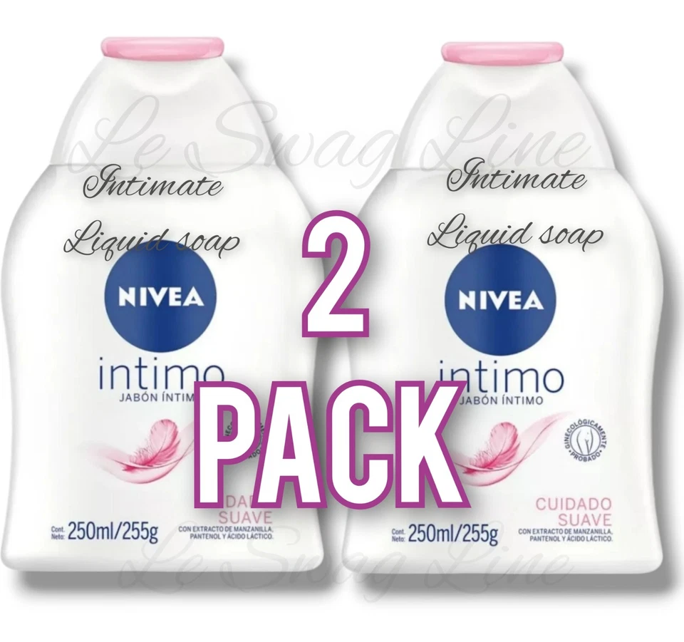2 Pck Nivea Intimo Cuidado Suave Íntimo Femenino Suave Jabón 250 ml cada uno Foto 1 de 4