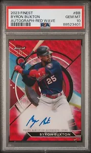 2023 Topps Finest Autograph Byron Buxton Red Wave /5 PSA 10 - Picture 1 of 2