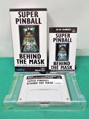 SNES -- SUPER PINBALL: BEHIND THE MASK -- Boxed. Super famicom. Japan. 13877 - Image 1 of 4