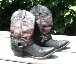 Vintage Size 7 Women’s Dingo Faux Fur Cowgirl Leather Boots DI 7530
