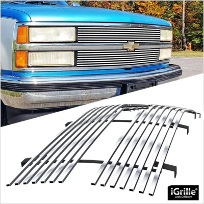Fits 88-93 Chevy C/K Pickup/Suburban/Blazer Stainless Steel Chrome Billet Grille - Image 1 of 4