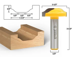 Ogee Panel CNC Cabinet Door Raised Panel Router Bit - 1/2" Shank - Yonico 13076 - Picture 1 of 3