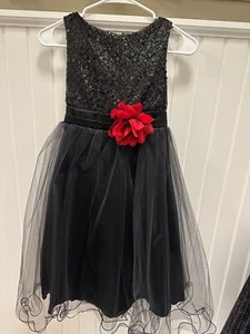 Kinder Traum Mädchen schwarz Pailletten und Tüll Party Kleid-Größe 11-12 - Bild 1 von 8