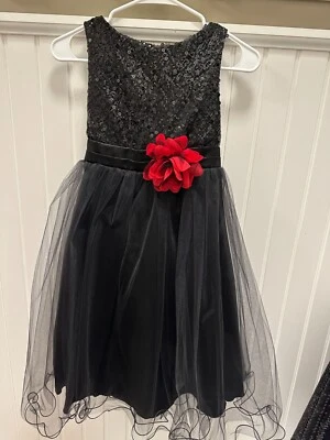 Vestido de fiesta negro de lentejuelas y tul Dream Girl para niños - talla 11-12 Foto 1 de 4
