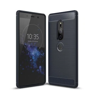 Etui Komórka Ochrona do Sony Xperia XZ2 Premium Case Cover Bumper Carbon Blue - Zdjęcie 1 z 8