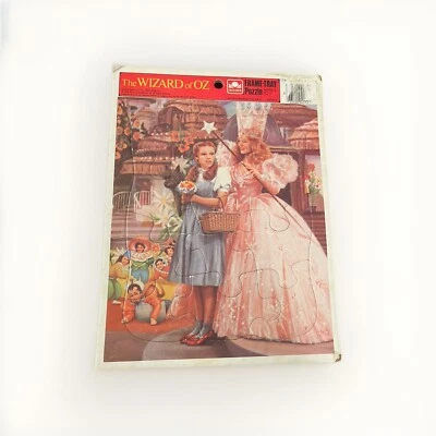 El Mago de Oz - BANDEJA MARCO DORADO ROMPECABEZAS 1988 Turner Vintage Foto 1 de 4