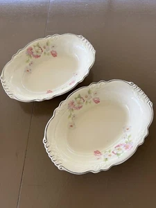 Homer Laughlin FLUFFY VIRGINIA ROSE 2 Oval Vegetable Serving Bowls - Picture 1 of 4