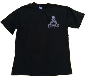 Sturgis Rally Week Hombre Camiseta Talla M Negro 2008 Calaveras Doble Cara Pistolas - Imagen 1 de 6