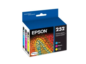 Epson 252 3pk Combo Ink Cartridges, Cyan,Magenta,Yellow (Choose Expiration Date) - Picture 1 of 1