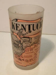 Vintage Anchor Hocking State of Kentucky Frosted Glass - Picture 1 of 3