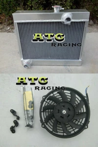 Radiador de 3 filas + ventilador para TOYOTA COROLLA KE30 KE38 KE55 KE70 1974-1985 84 83 82 MT - Imagen 1 de 9