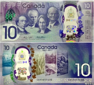 Canada 10 Dollars 2017 P 112 Polymer Commemorative CDA Prefix NEW UNC Banknote - Image 1 of 2