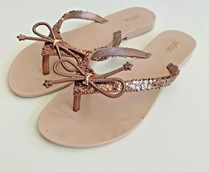 MELISSA Harmonic Star Chrome Thong Flip Flops Jelly Sandal Champagne pink Size 8 - Picture 1 of 8