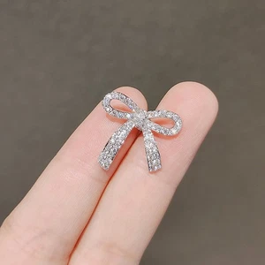 Broche con hebilla de estrás moño para mujeres niñas moño cárdigan clip joyería - Imagen 1 de 11