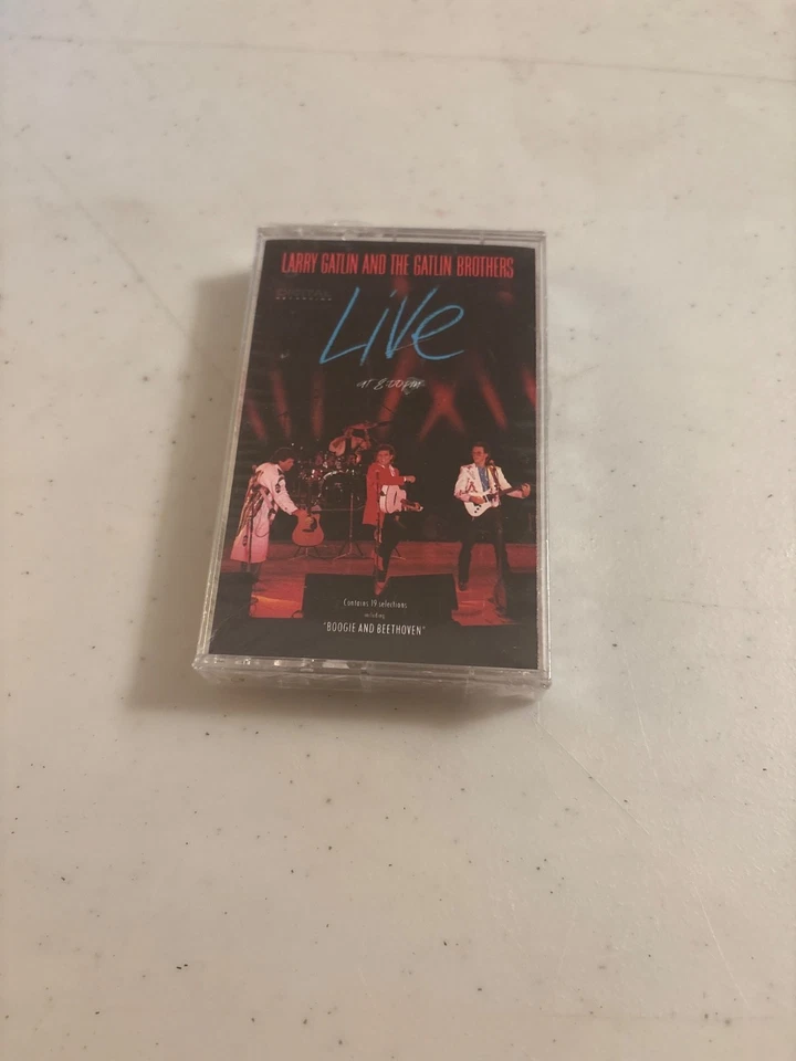 LARRY GATLIN AND THE GATLIN BROTHERS LIVE AT 8:00 P.M. CASSETTE TAPE NEW SEALED - Image 1 of 2