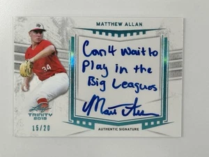2019 Leaf Trinity MATTHEW ALLAN Inscription Platinum Auto RC 15/20 Mets CWTPITBL - Picture 1 of 2