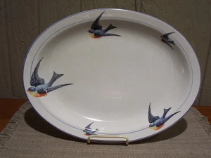 Vintage Huge 12 x 16 Blue Bird China Ironstone Platter Bluebird - Picture 1 of 8