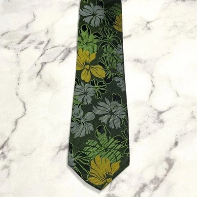 Kenzo Homme Authentic tie necktie floral pattern 100% silk men Tip size 8.4cm - Image 1 of 4