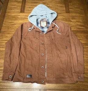 Giacca Vans uomo marrone medio lavoro fienile felpa con cappuccio foderata in flanella abbigliamento da lavoro utility - Foto 1 di 8