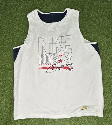 Camiseta sin mangas Nike Hoops Champions Dri-Fit blanca Swoosh dorada grande para hombre Foto 1 de 4