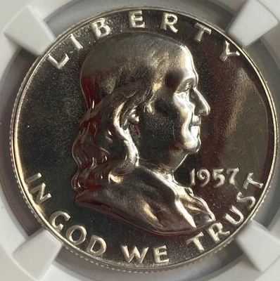 1957 - Medio dólar Ben Franklin - NGC PF67 moneda exacta fotografiada Foto 1 de 4