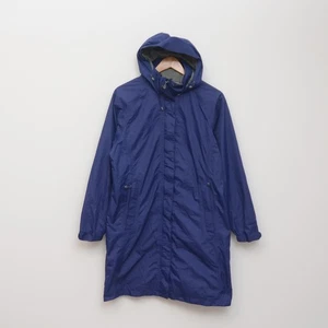 L L Bean Womens Blue Gore-Tex Rain Jacket Trench Coat Long Waterproof Sz Medium - Picture 1 of 16