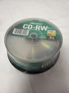 Memorex CD-RW 25 Pack 700MB 80min 4x Rewritable Discs Spindle New Sealed NOS - Picture 1 of 1