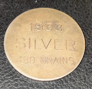 1933 Silver Token STERLING INVESTMENT CO Reno Nevada RARE ONE 430 Grains Silver - Picture 1 of 5