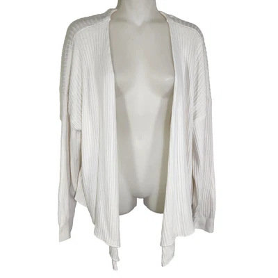Cárdigan suéter acanalado frente abierto blanco talla 22/24 tejido Lane Bryant para mujer Foto 1 de 4