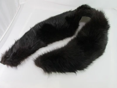 Vintage Black Fox Fur Collar Stole Shrug Luxurious Hollywood Mob Wife for Jacket - Image 1 of 4