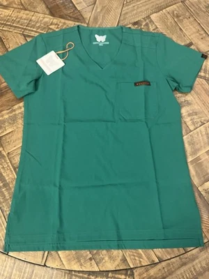 NWT Monarch Uniform Emerald Scrub Top Stretchy Scrubs Women’s Small A57 - Image 1 of 4