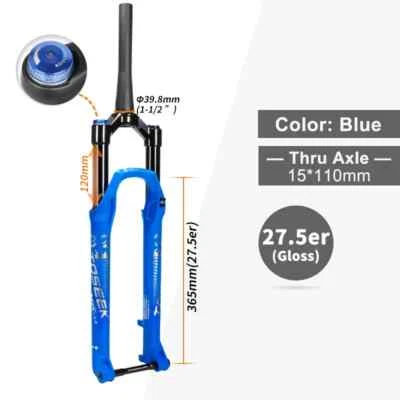 27,5/29 дюйма 120 мм дорожная вилка для горного велосипеда сквозная ось пневматическая подвеска передняя вилка - Изображение 1 из 4