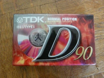 Cassette audio tape k7 vierge TDK D90 D-90EB neuve sous blister - Photo 1/4