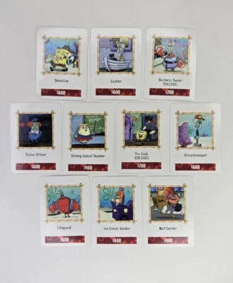 Set Of 10 Career Cards SpongeBob SquarePants The Game of Life Replacement Pieces - Image 1 of 4
