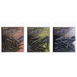 ESP Loaded Lead Clip Quick Change Swivels NEU Karpfenangeln Bleiclips * Full Rang - Bild 1 von 2