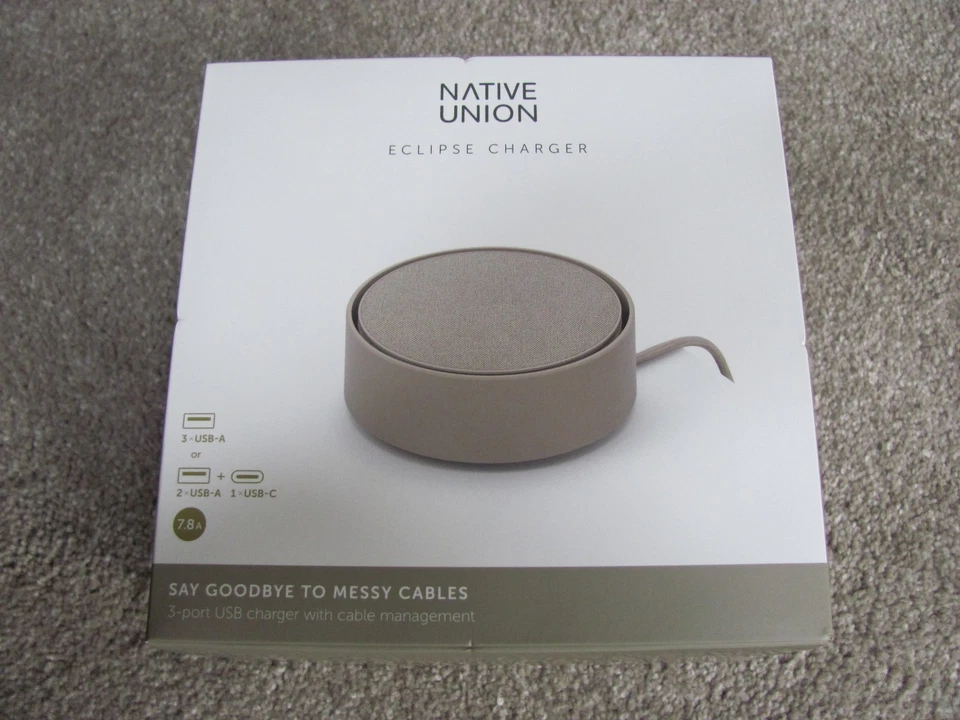 Native Union Eclipse 3 Port USB Charger Touch Sensor & Light Color Taupe
