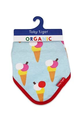 Toby Tiger Bio-Baumwoll Baby Tuch mit Eiswaffel-Druckauernhof-Druck - Bild 1 von 2